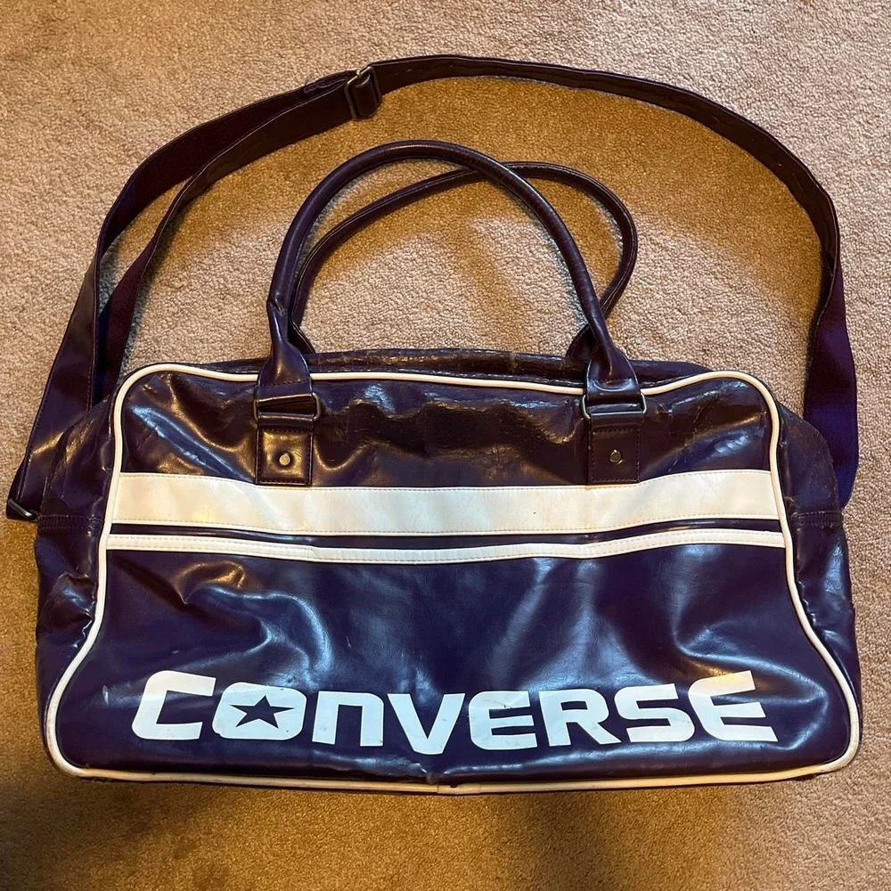 Converse vintage duffel messenger bag old school piping Y2K gym